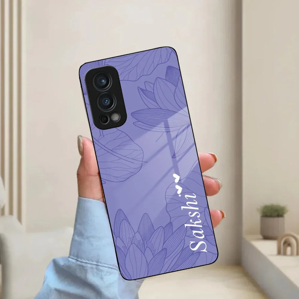 Customized luxury Purple leaves Glass Case Cover For Oneplus - ShopOnCliQ