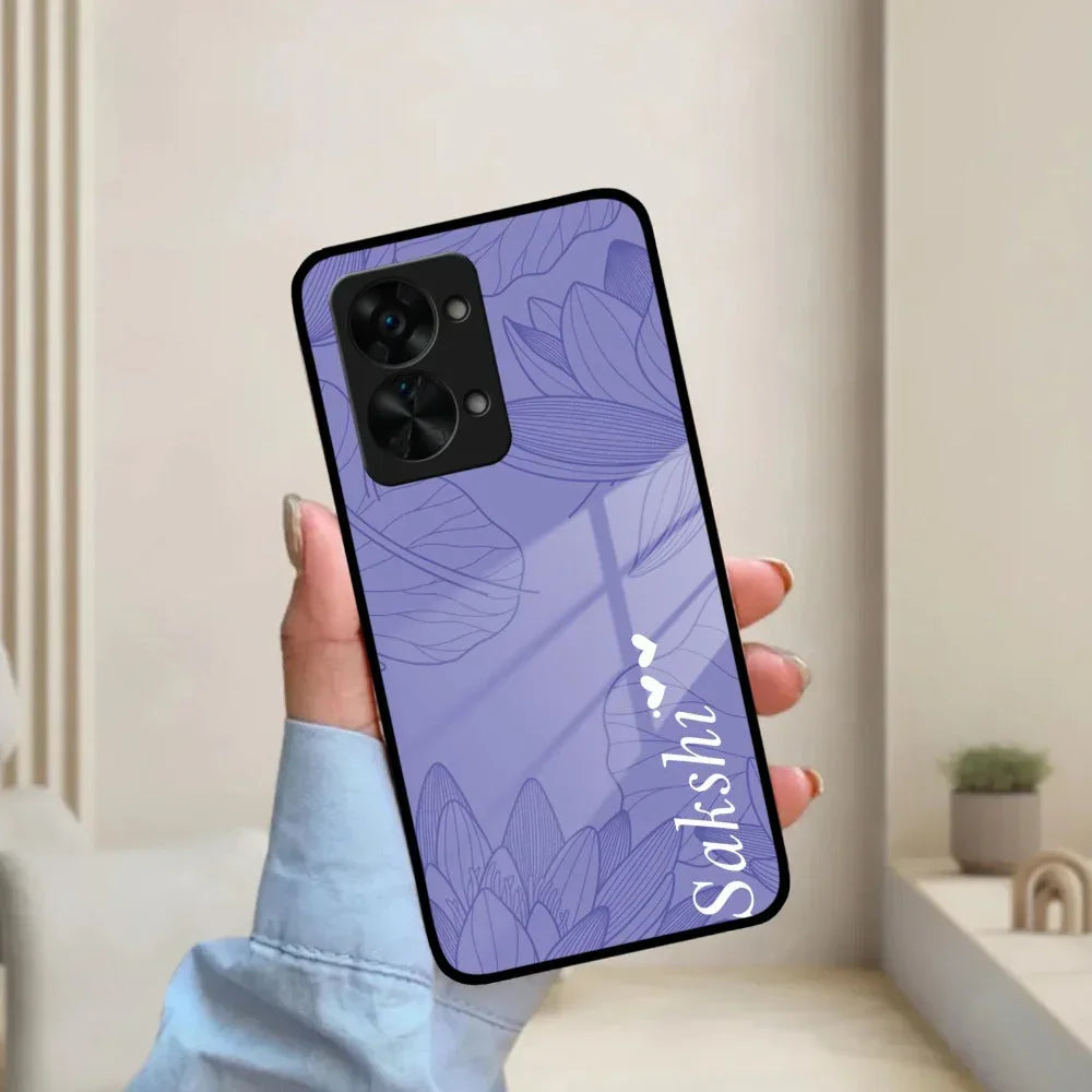 Customized luxury Purple leaves Glass Case Cover For Oneplus - ShopOnCliQ