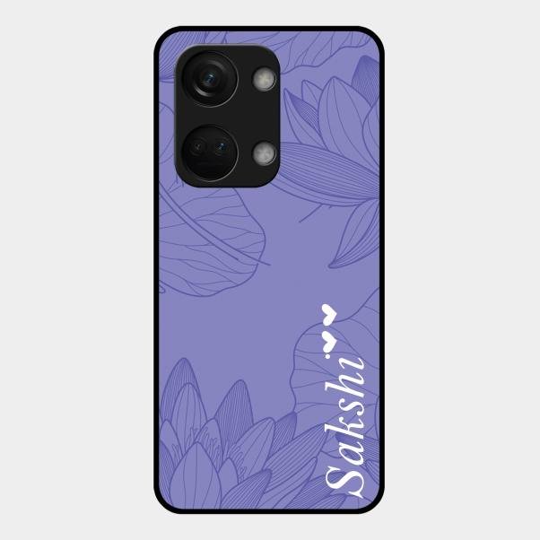 Customized luxury Purple leaves Glass Case Cover For Oneplus Nord 3 5G