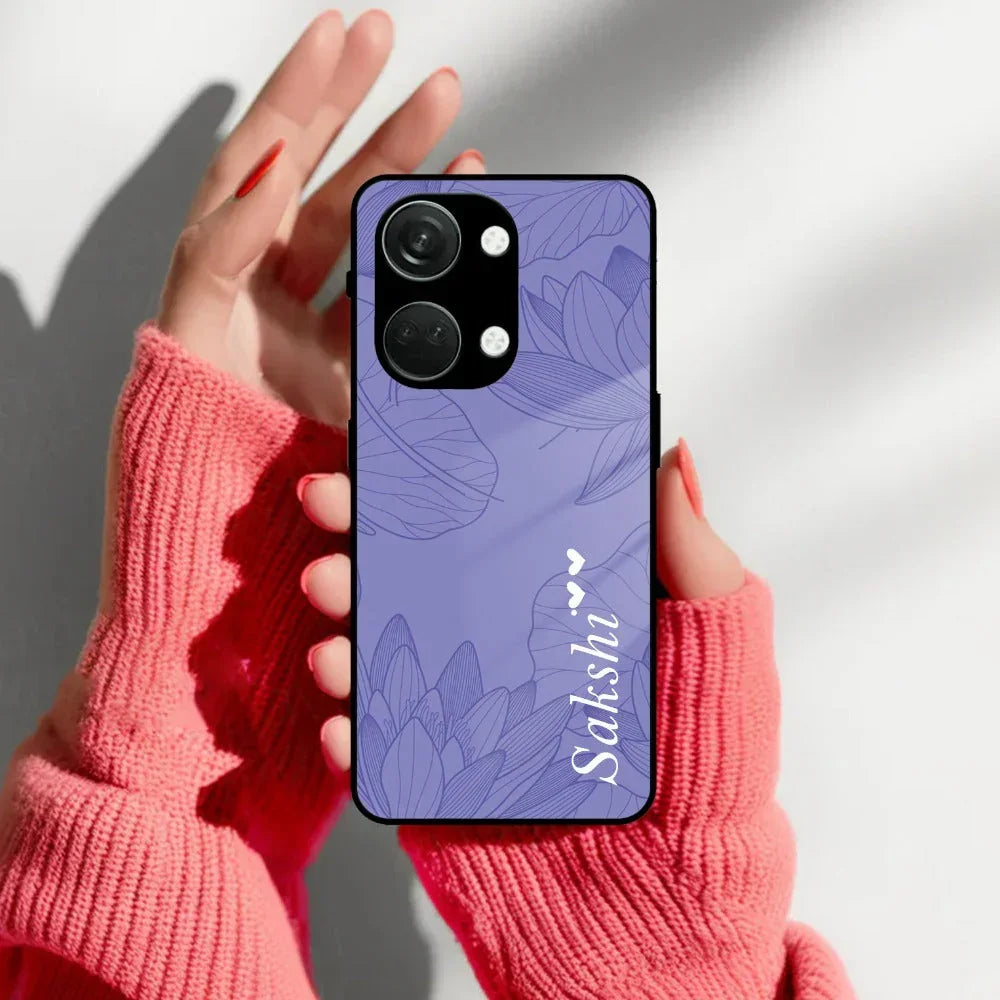 Customized luxury Purple leaves Glass Case Cover For Oneplus - ShopOnCliQ