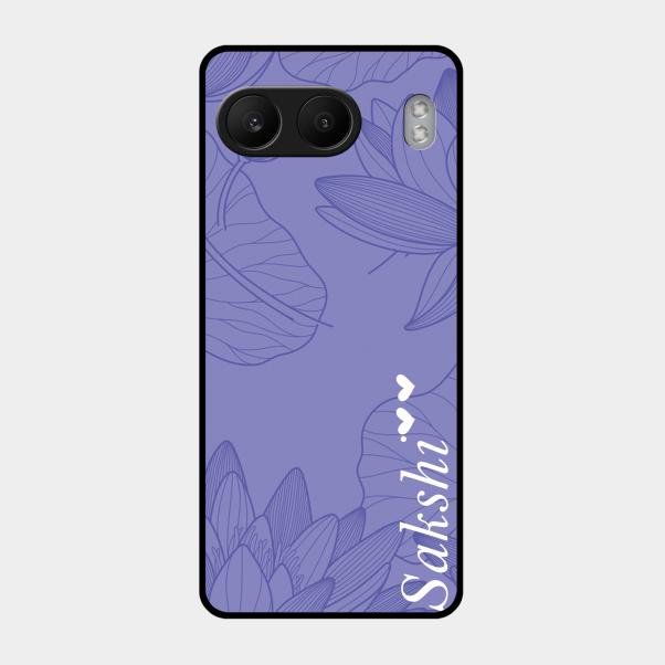Customized luxury Purple leaves Glass Case Cover For Oneplus Nord 4 5G