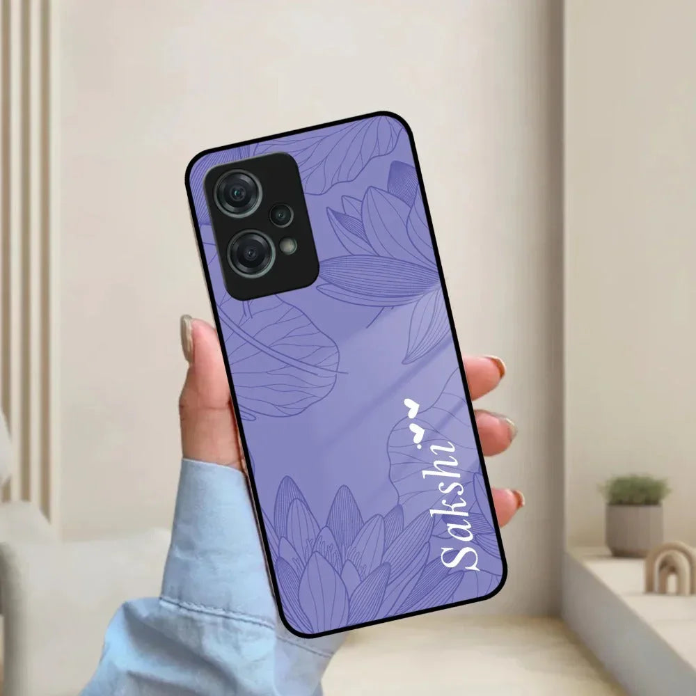Customized luxury Purple leaves Glass Case Cover For Oneplus - ShopOnCliQ