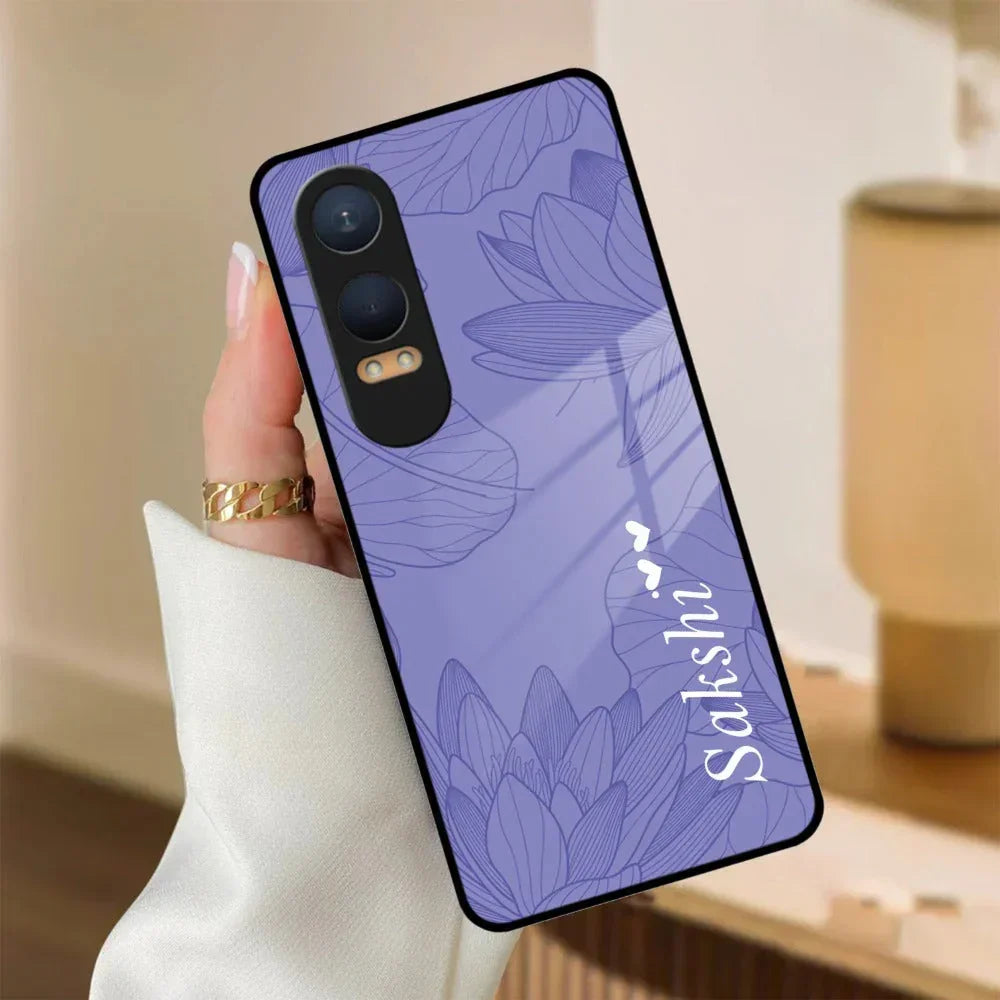 Customized luxury Purple leaves Glass Case Cover For Oneplus - ShopOnCliQ