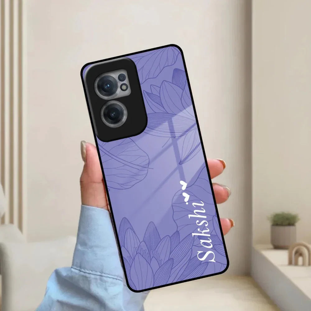 Customized luxury Purple leaves Glass Case Cover For Oneplus - ShopOnCliQ