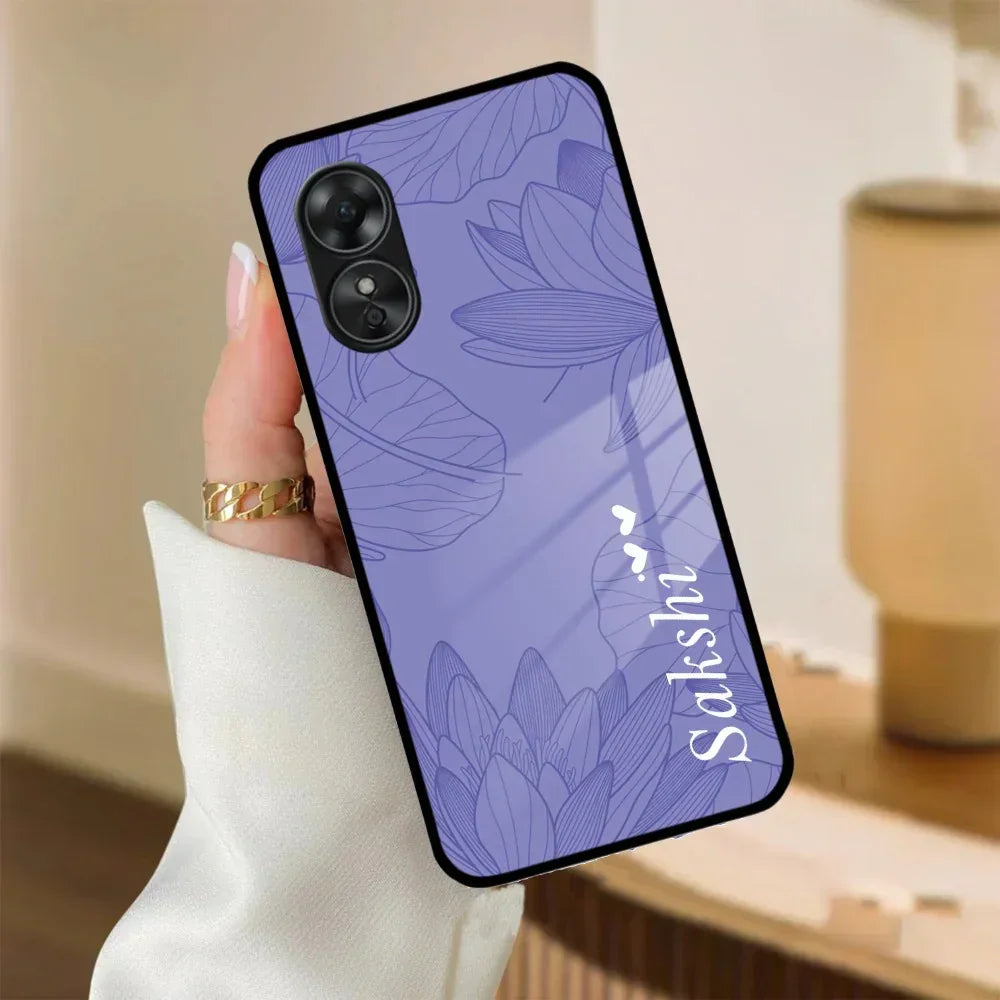 Customized luxury Purple leaves Glass Case Cover For Oppo - ShopOnCliQ