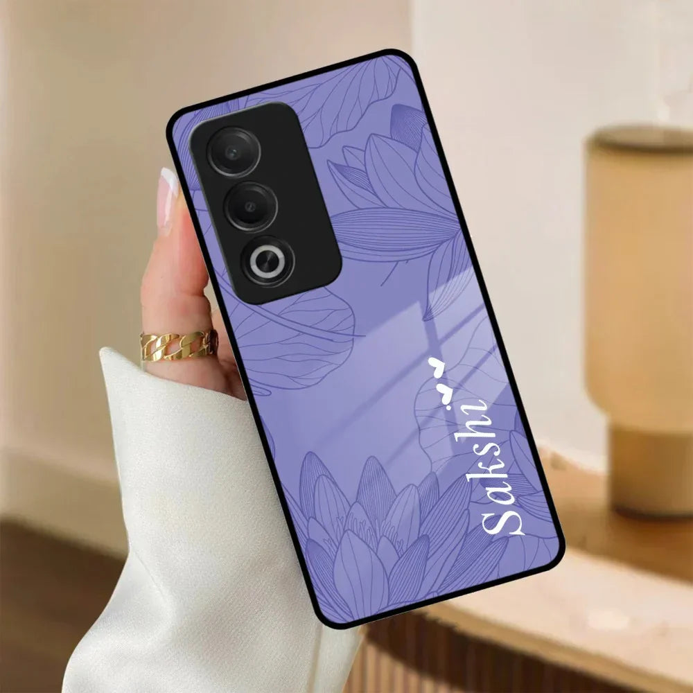 Customized luxury Purple leaves Glass Case Cover For Oppo - ShopOnCliQ