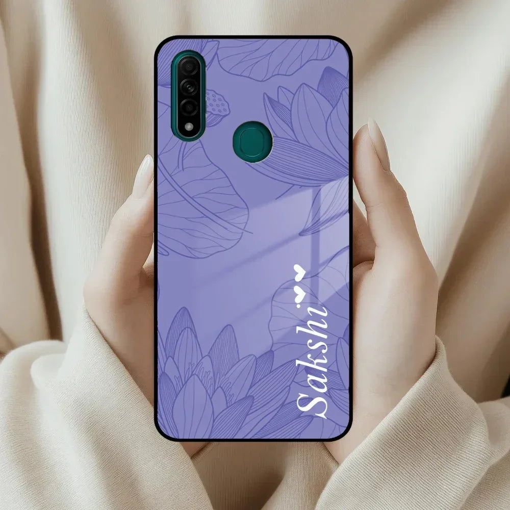Customized luxury Purple leaves Glass Case Cover For Oppo - ShopOnCliQ
