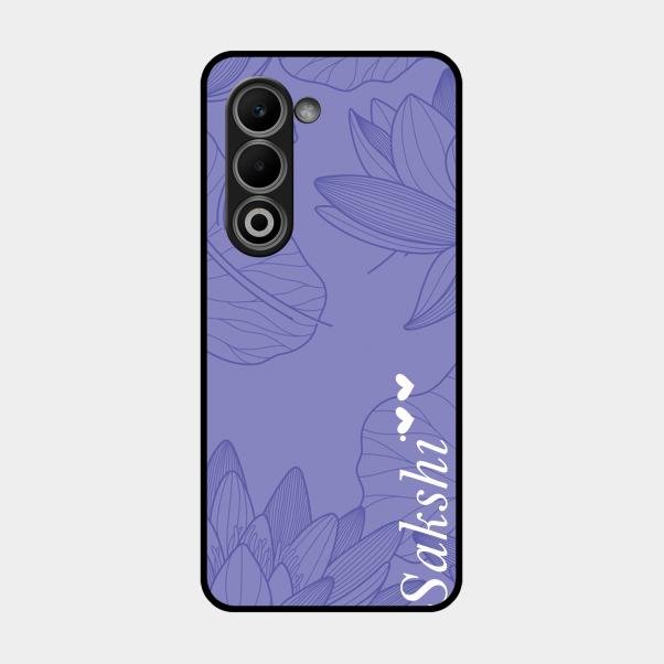 Customized luxury Purple leaves Glass Case Cover For Oppo A5 5G