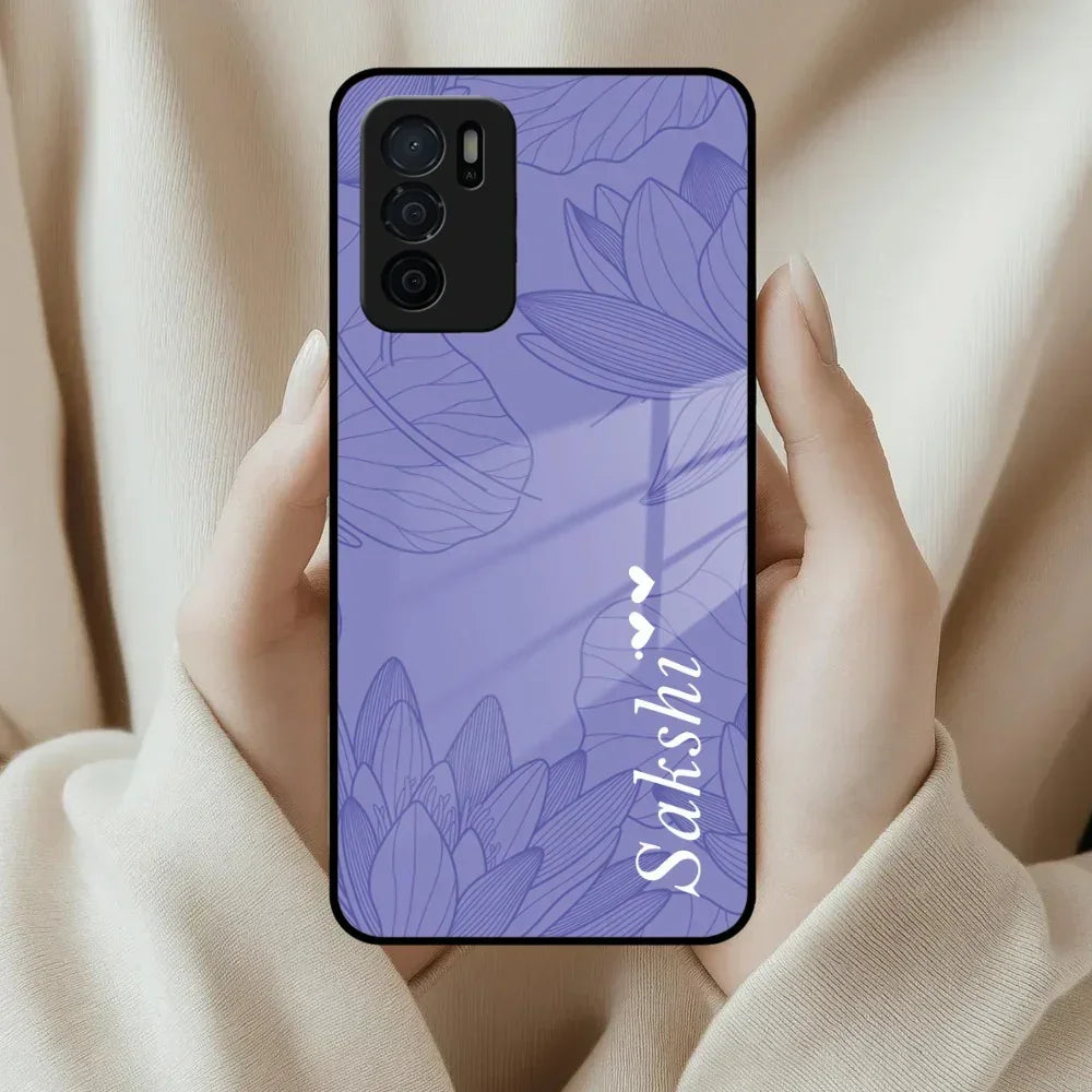 Customized luxury Purple leaves Glass Case Cover For Oppo - ShopOnCliQ