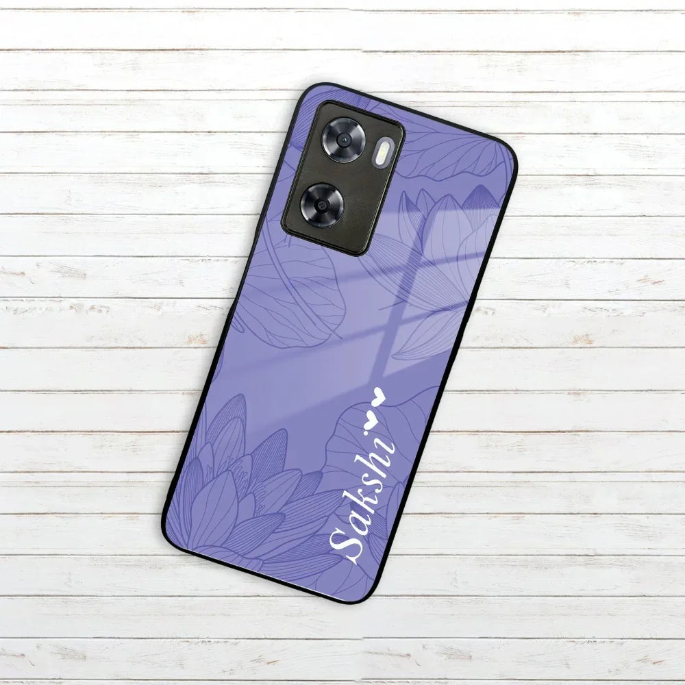 Customized luxury Purple leaves Glass Case Cover For Oppo - ShopOnCliQ