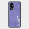 Customized luxury Purple leaves Glass Case Cover For Oppo A58