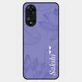 Customized luxury Purple leaves Glass Case Cover For Oppo A78 5G