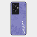 Customized luxury Purple leaves Glass Case Cover For Oppo A79 5G