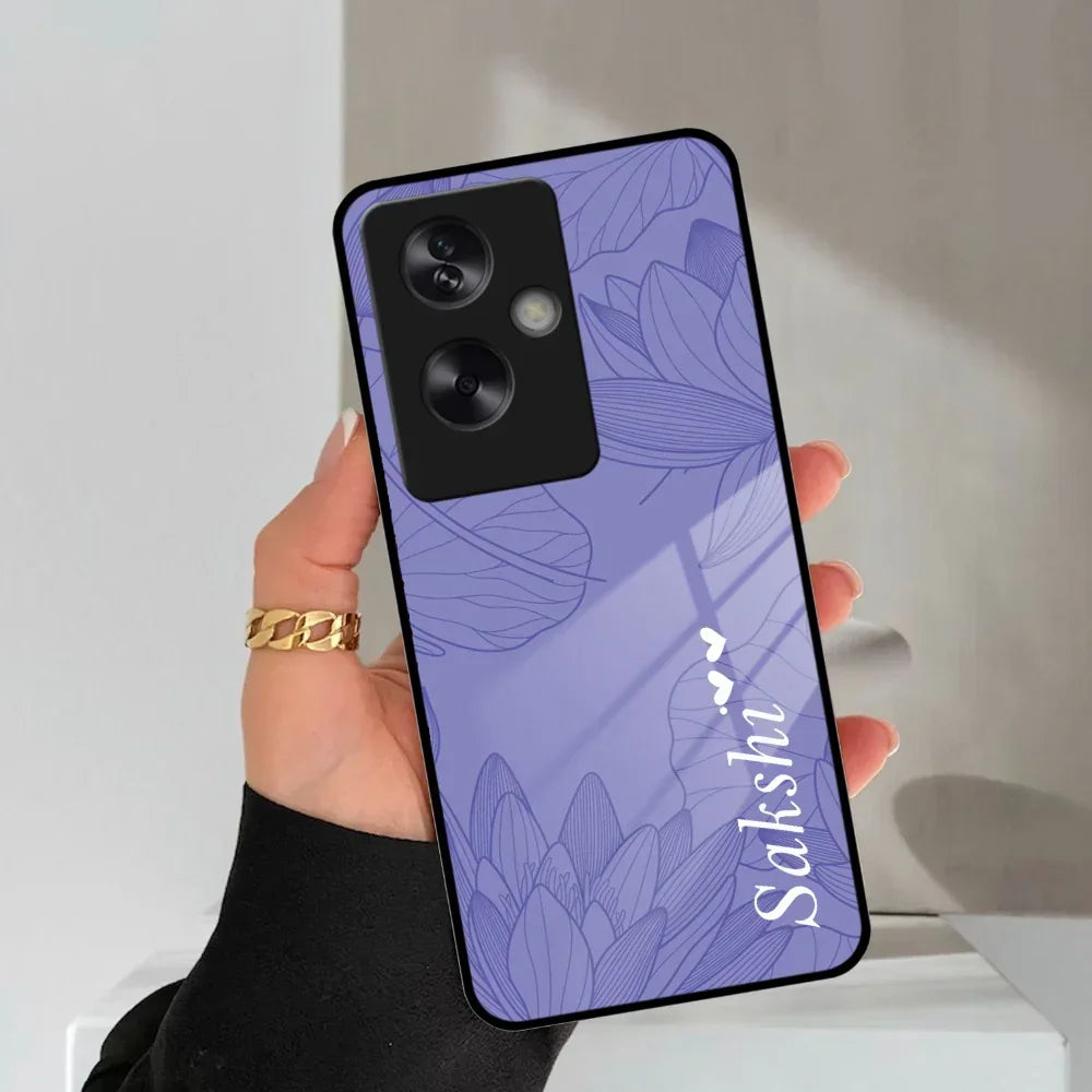 Customized luxury Purple leaves Glass Case Cover For Oppo - ShopOnCliQ