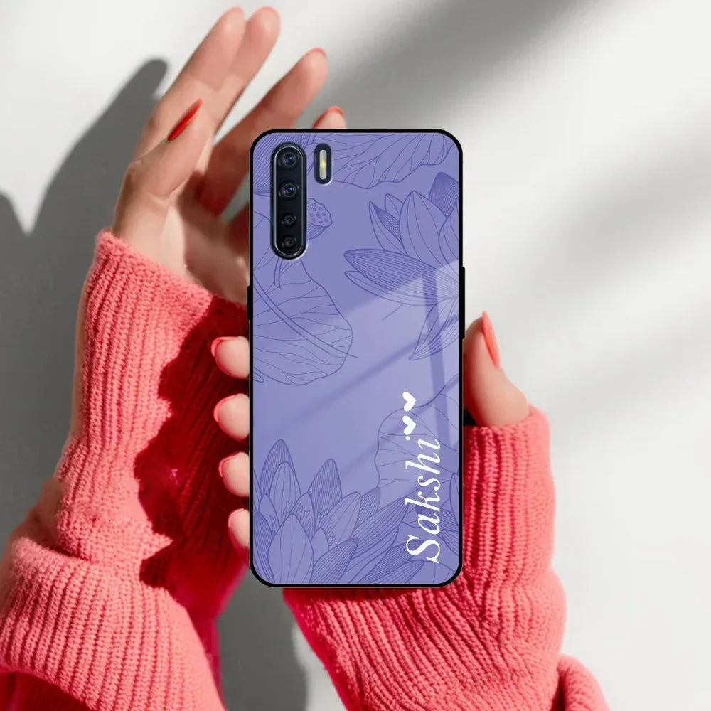Customized luxury Purple leaves Glass Case Cover For Oppo - ShopOnCliQ