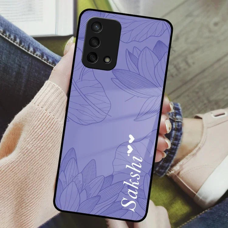 Customized luxury Purple leaves Glass Case Cover For Oppo - ShopOnCliQ