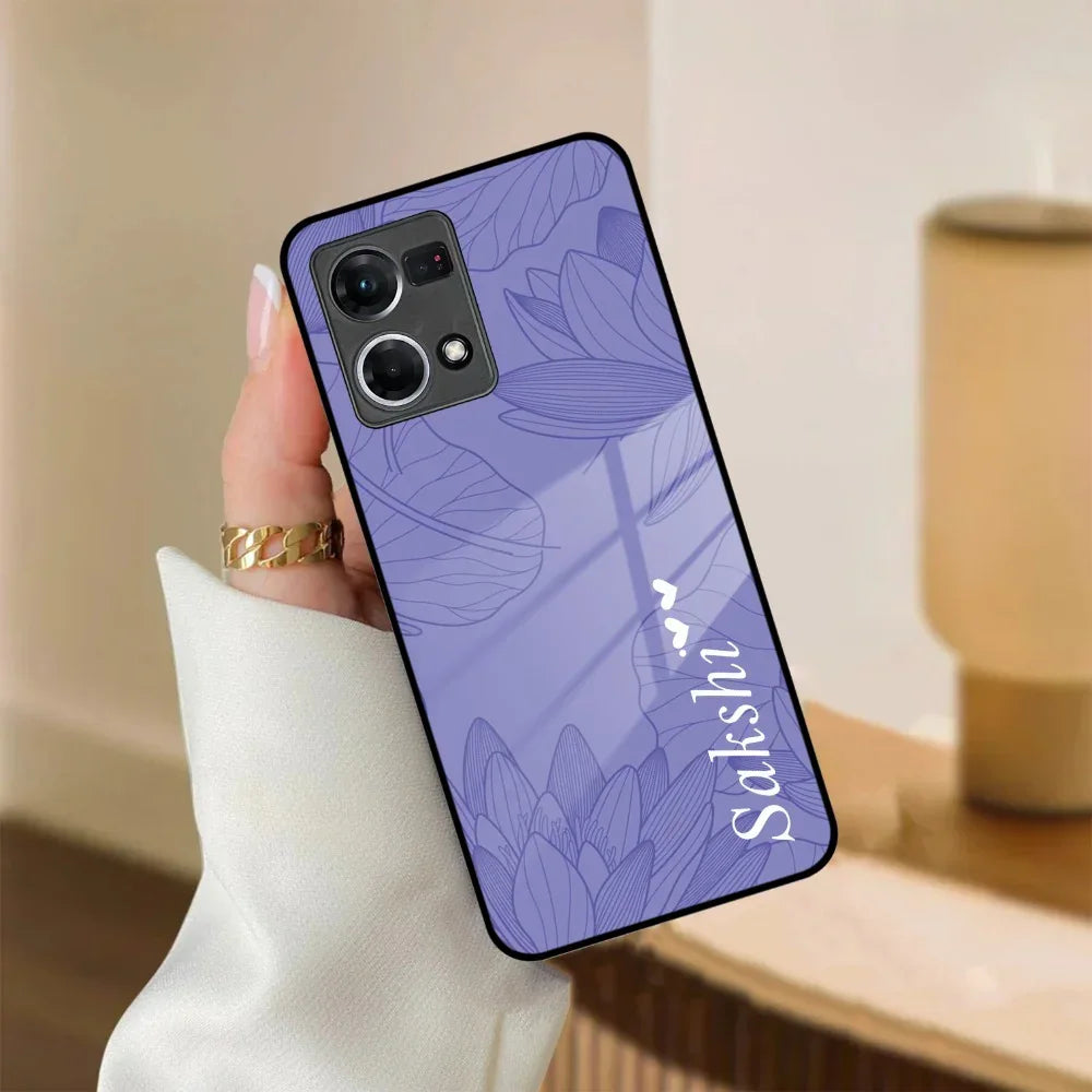 Customized luxury Purple leaves Glass Case Cover For Oppo - ShopOnCliQ