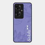 Customized luxury Purple leaves Glass Case Cover For Oppo F25 Pro 5G