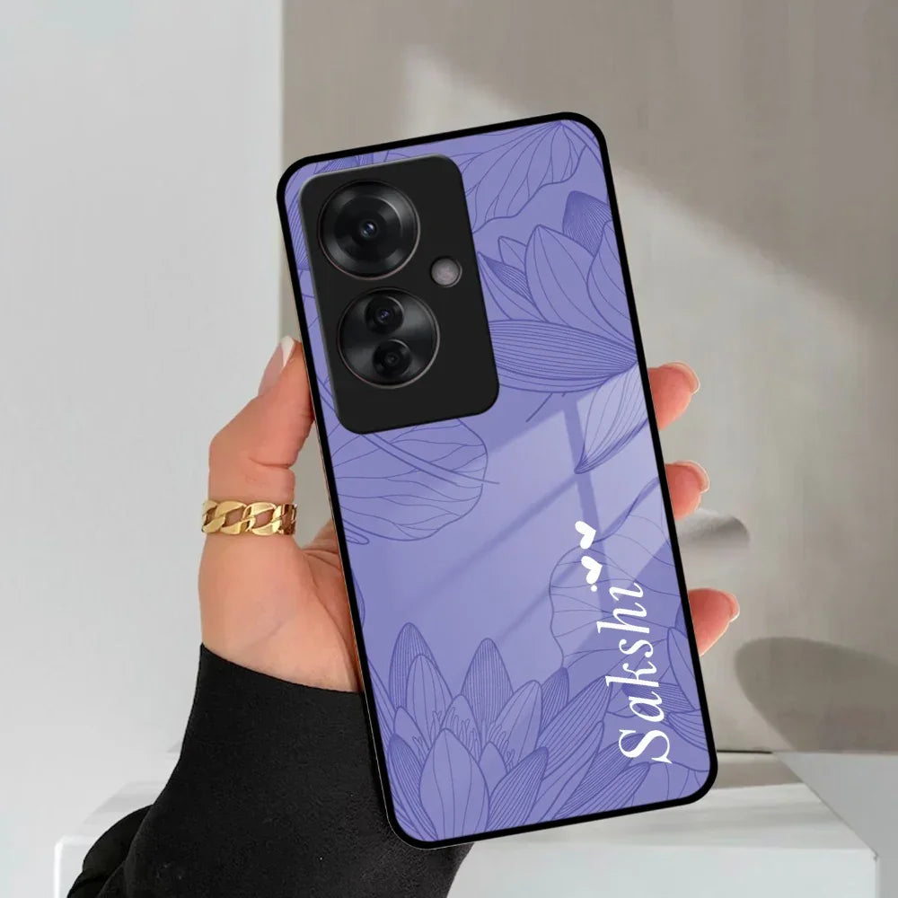 Customized luxury Purple leaves Glass Case Cover For Oppo - ShopOnCliQ