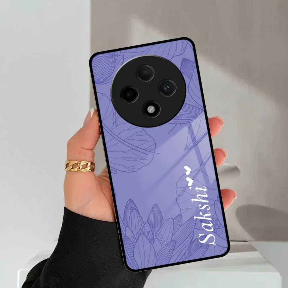 Customized luxury Purple leaves Glass Case Cover For Oppo - ShopOnCliQ