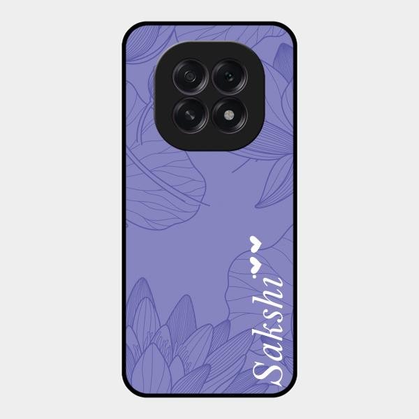 Customized luxury Purple leaves Glass Case Cover For Oppo F29 5G