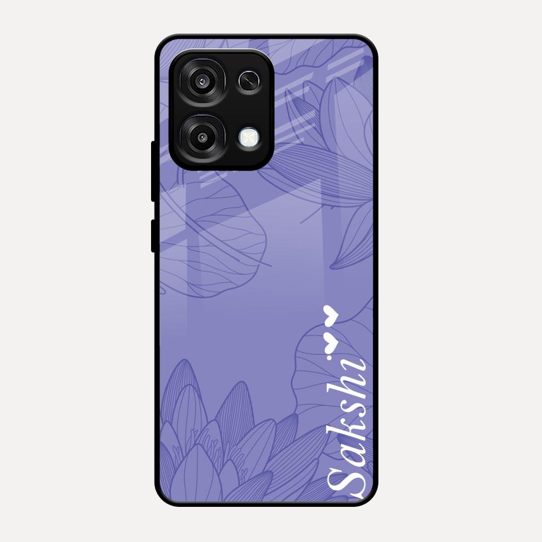 Customized luxury Purple leaves Glass Case Cover For Oppo F31 5G