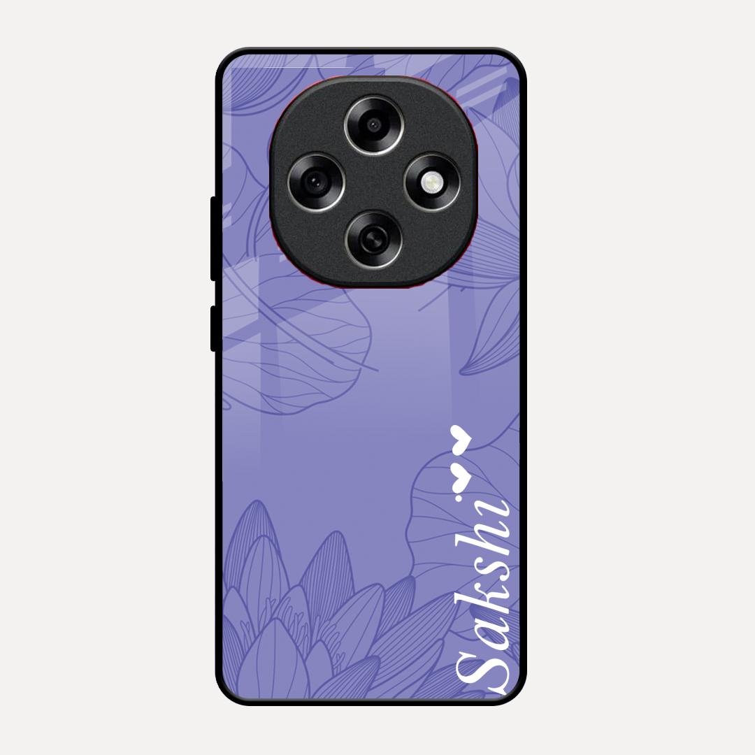 Customized luxury Purple leaves Glass Case Cover For Oppo F31 Pro 5G