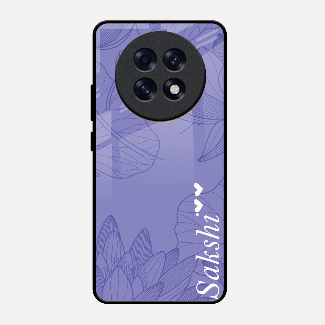 Customized luxury Purple leaves Glass Case Cover For Oppo F31 Pro Plus 5G