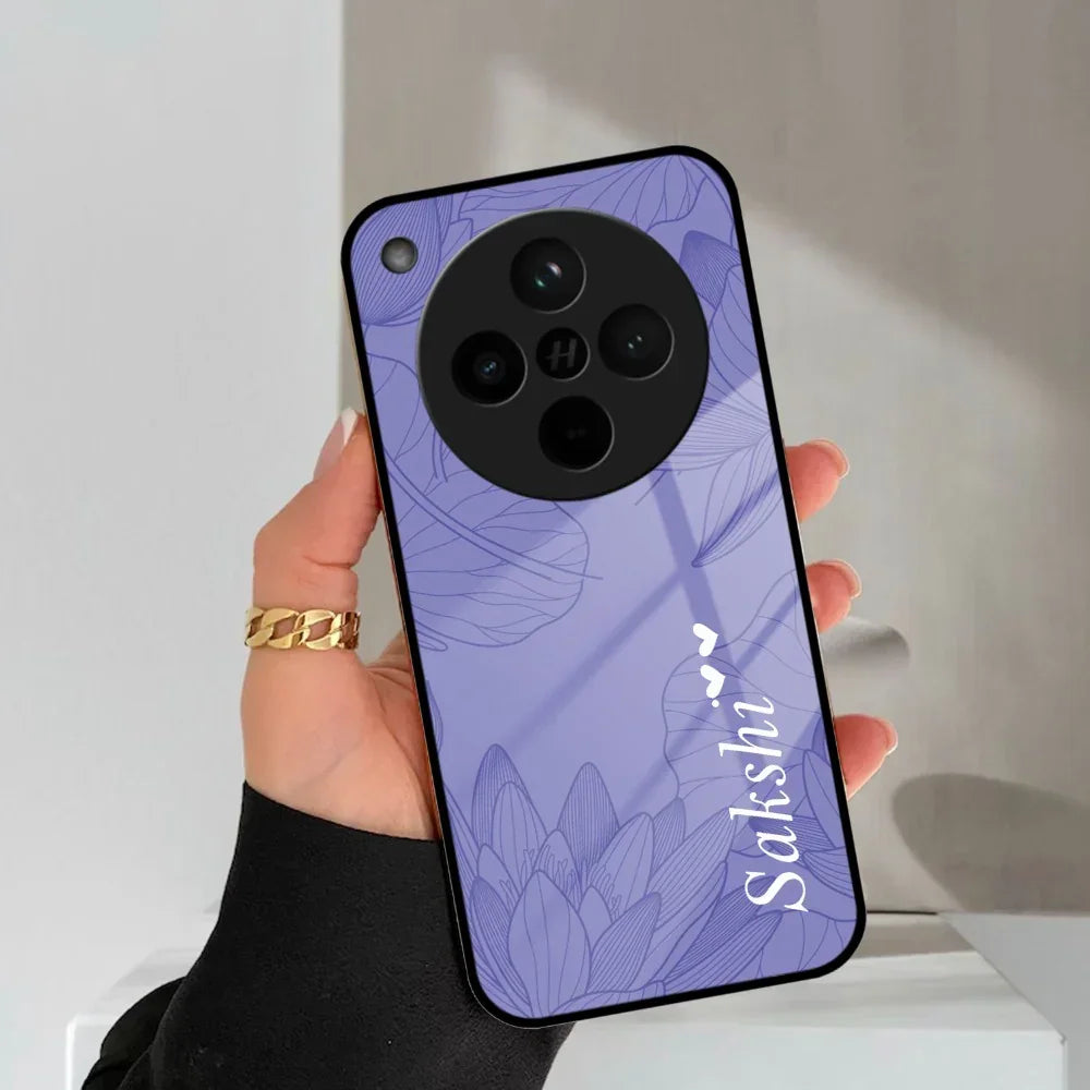 Customized luxury Purple leaves Glass Case Cover For Oppo - ShopOnCliQ
