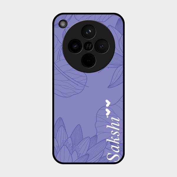 Customized luxury Purple leaves Glass Case Cover For Oppo Find X8 5G