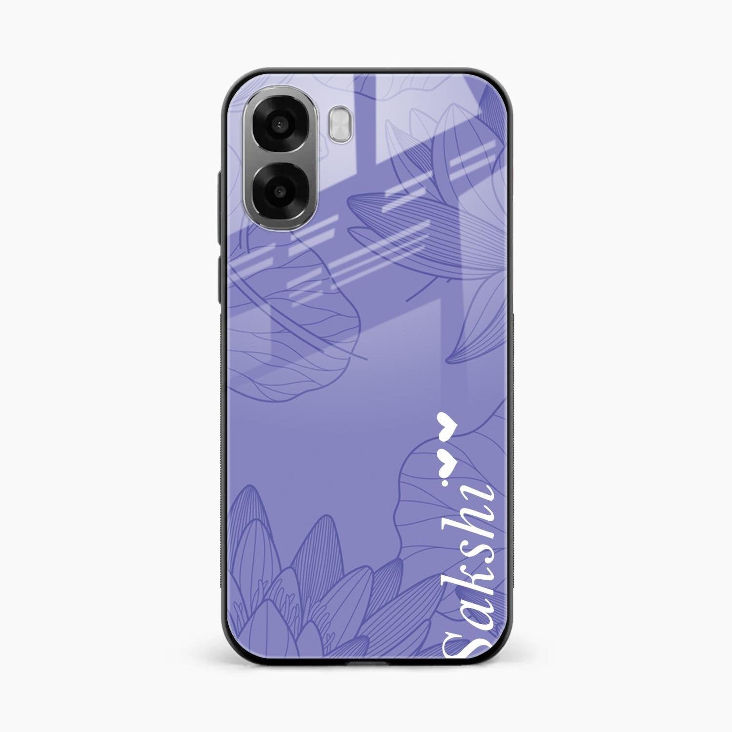 Customized luxury Purple leaves Glass Case Cover For Oppo K14x 5G