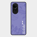 Customized luxury Purple leaves Glass Case Cover For Oppo Reno 10 Pro 5G
