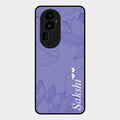 Customized luxury Purple leaves Glass Case Cover For Oppo Reno 10 Pro Plus 5G