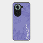 Customized luxury Purple leaves Glass Case Cover For Oppo Reno 11 5G