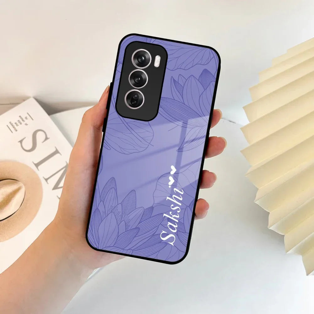 Customized luxury Purple leaves Glass Case Cover For Oppo - ShopOnCliQ