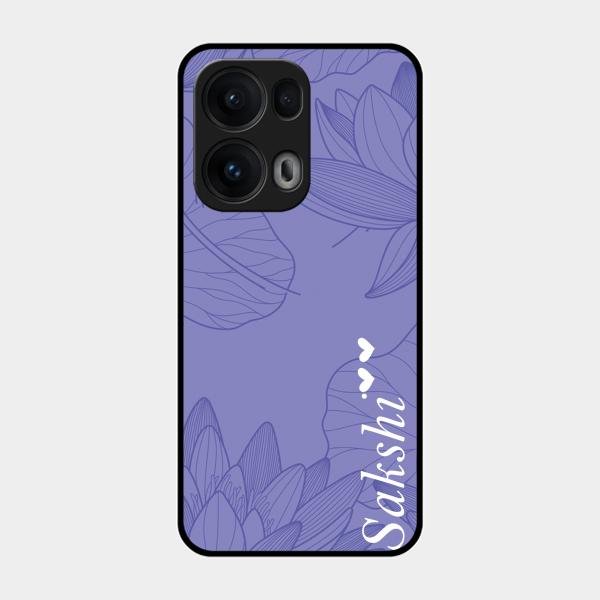 Customized luxury Purple leaves Glass Case Cover For Oppo Reno 13 Pro 5G