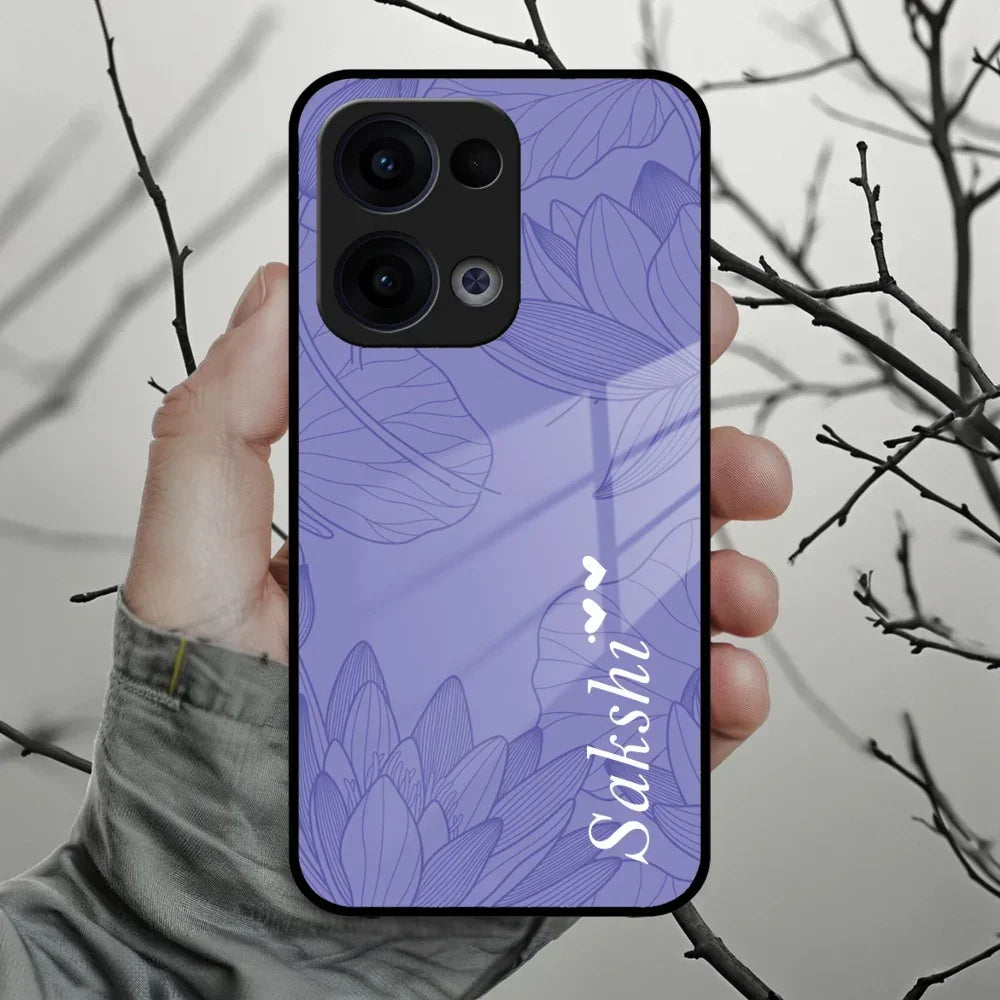 Customized luxury Purple leaves Glass Case Cover For Oppo - ShopOnCliQ