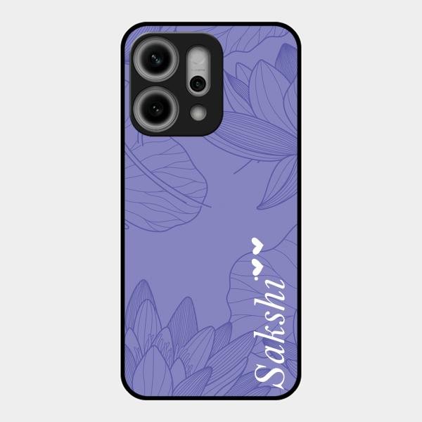 Customized luxury Purple leaves Glass Case Cover For Oppo Reno 14 Pro 5G