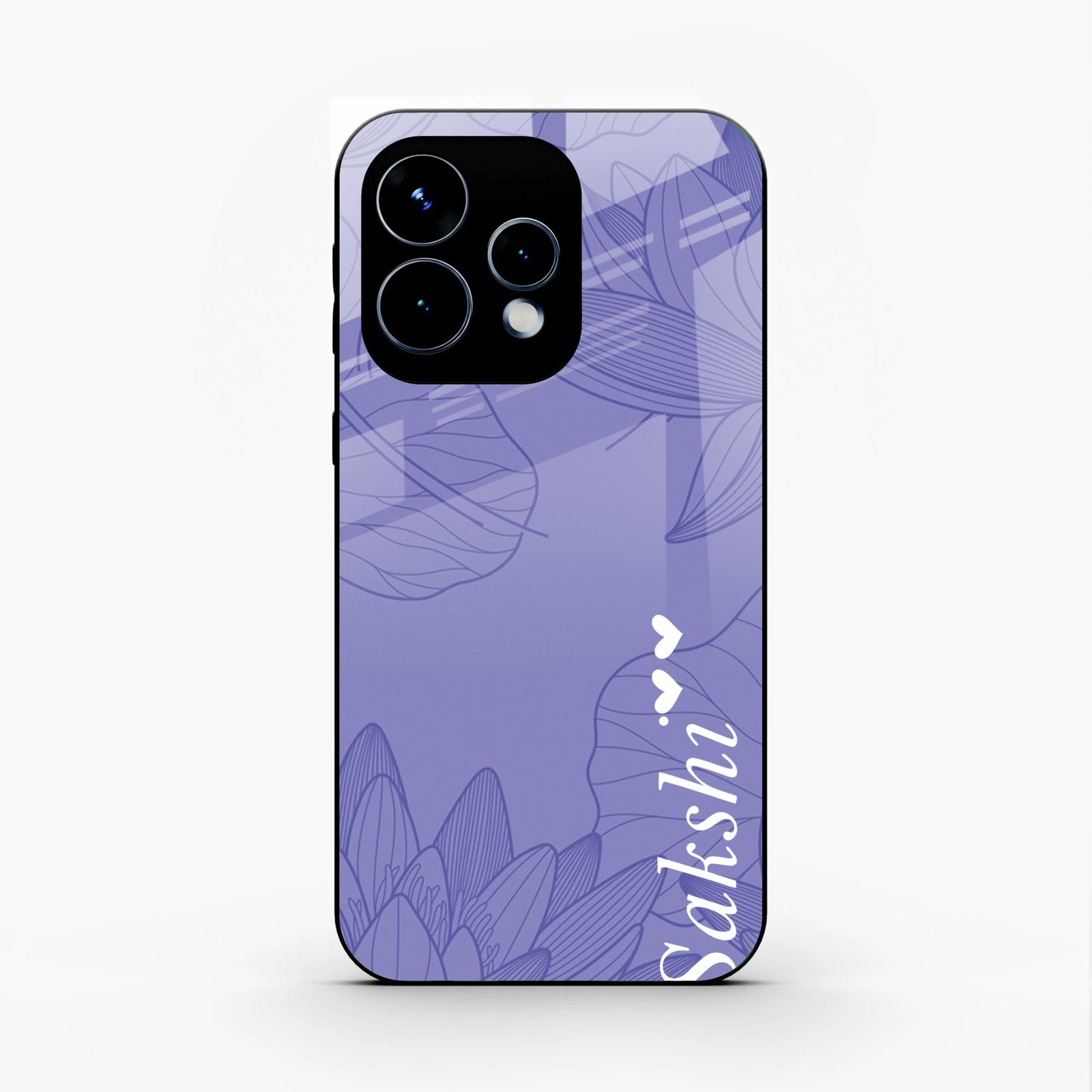 Customized luxury Purple leaves Glass Case Cover For Oppo Reno 15 5G