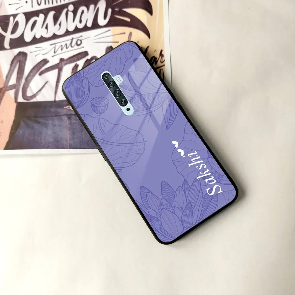 Customized luxury Purple leaves Glass Case Cover For Oppo - ShopOnCliQ