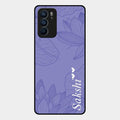 Customized luxury Purple leaves Glass Case Cover For Oppo Reno 6 5G