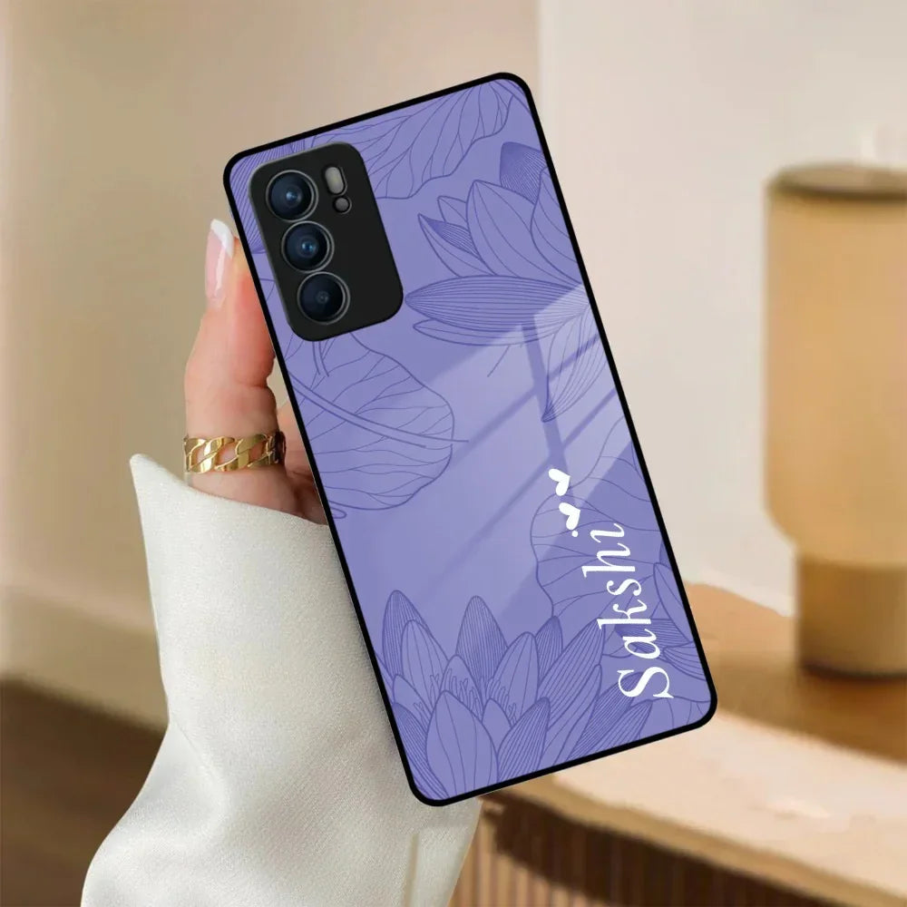 Customized luxury Purple leaves Glass Case Cover For Oppo - ShopOnCliQ