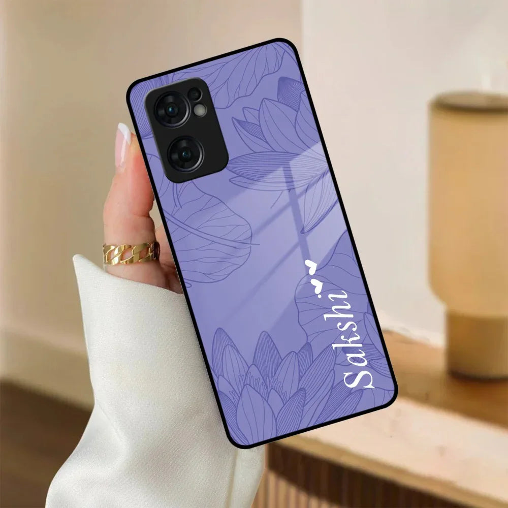 Customized luxury Purple leaves Glass Case Cover For Oppo - ShopOnCliQ