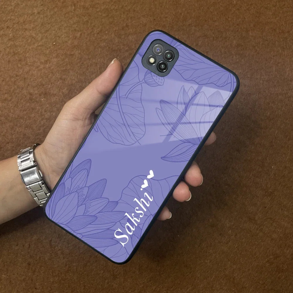 Customized luxury Purple leaves Glass Case Cover For Poco - ShopOnCliQ
