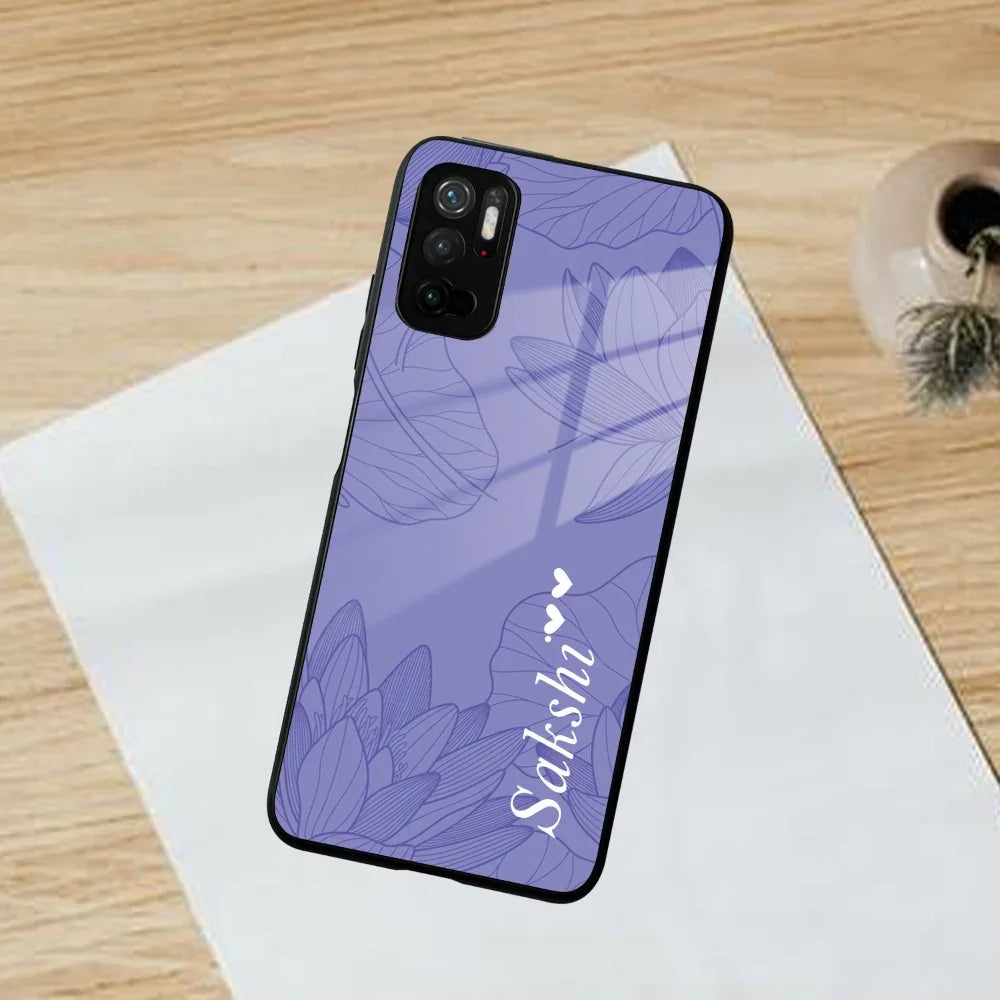 Customized luxury Purple leaves Glass Case Cover For Poco - ShopOnCliQ