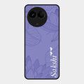 Customized luxury Purple leaves Glass Case Cover For Realme 11X 5G