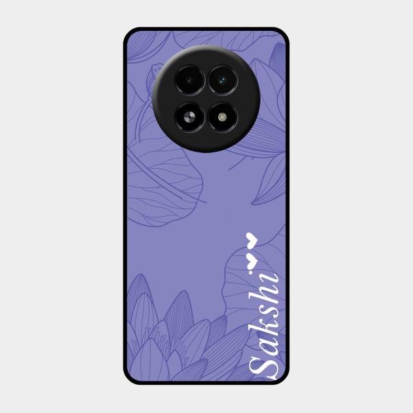 Customized luxury Purple leaves Glass Case Cover For Realme 13 5G