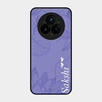 Customized luxury Purple leaves Glass Case Cover For Realme 14 Pro 5G