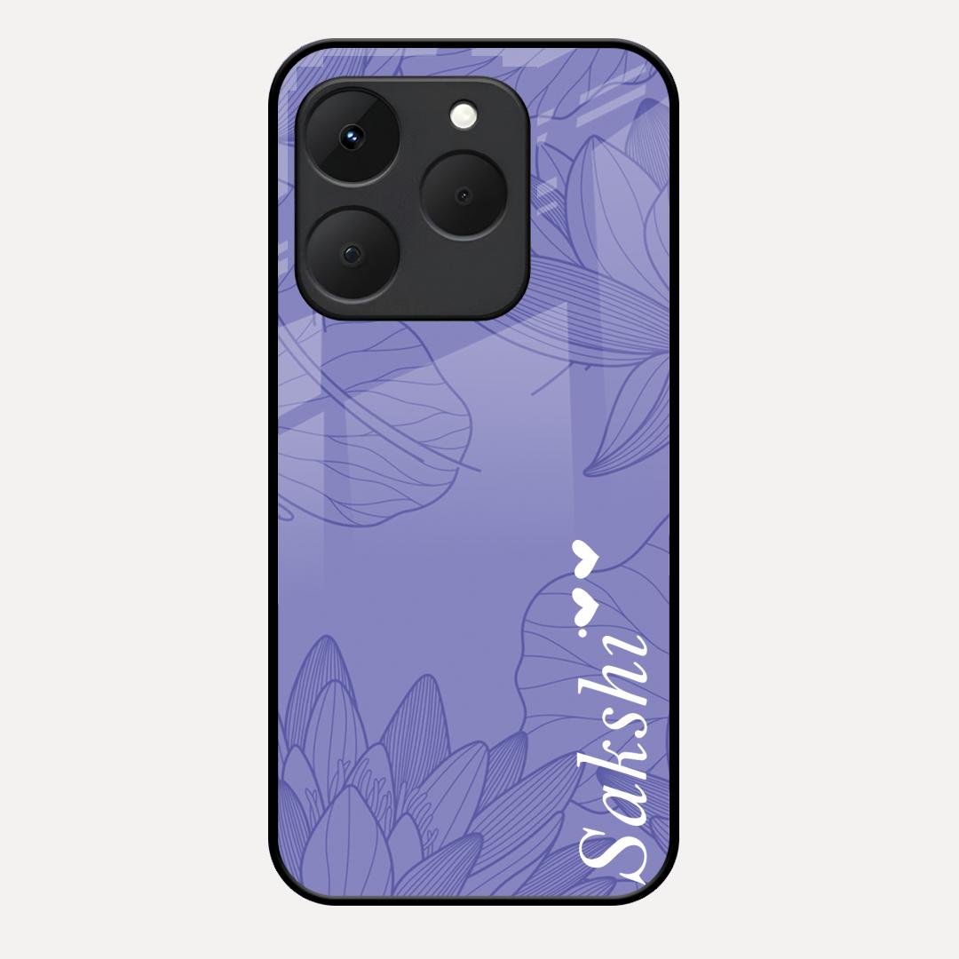 Customized luxury Purple leaves Glass Case Cover For Realme 15T 5G