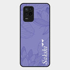 Customized luxury Purple leaves Glass Case Cover For Realme 8 5G